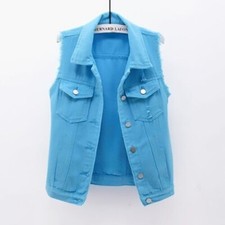 womens denim vest sleeveless