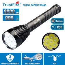 J18 8000LM Bright Tactical LED Flashlight Wepon Torch Hunting Hiking Lamp PRO UK