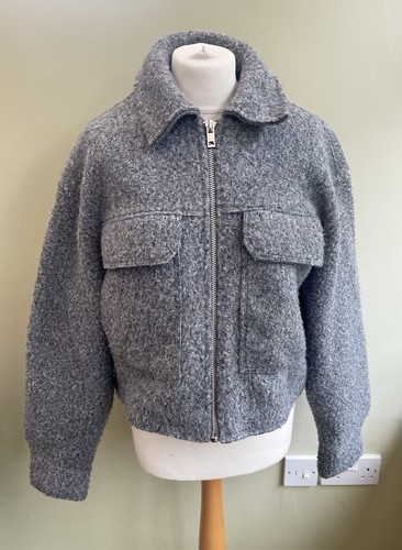 Zara grey textured boucle boxy - zara,