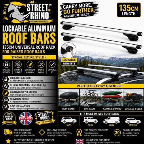 Lockable roof bars 135cm for - lockable,