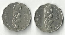 Cook Islands 2 x 1 Dollar 1992
