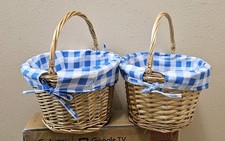 Lot 2 Wicker Basket Lined With