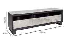Dwell Teno TV Media Unit Light Grey Marble Three Drawer Storage RRP £799
