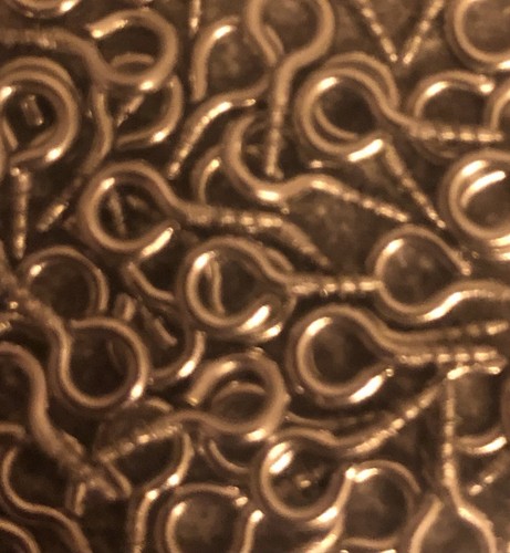 Silver coloured screw eyes - screw,