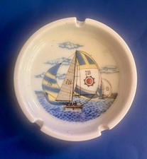 Ceramic ashtray, sailboat