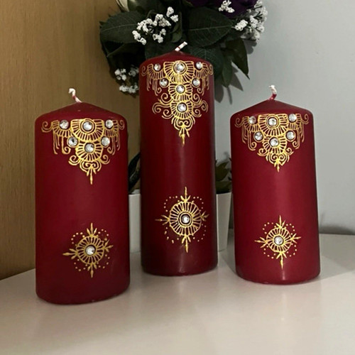 Set red gold henna - of,