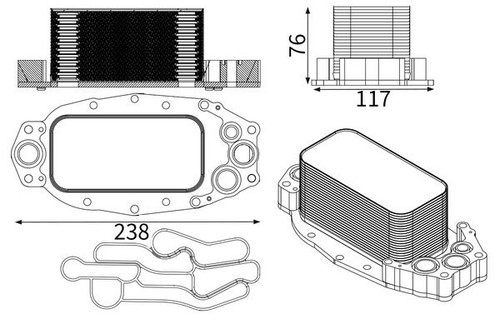 Engine oil cooler fits - cooler,
