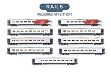 REVOLUTION 'N' GAUGE 9-CAR VIRGIN PENDOLINO CLASS 390 LOCOMOTIVE PACK *DCC SOUND