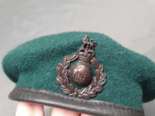 Vintage Royal Marine Beret Hat Green Old Military Surplus Badge Commando RM