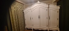 French Large White Mahogany Armoire style wardrobe