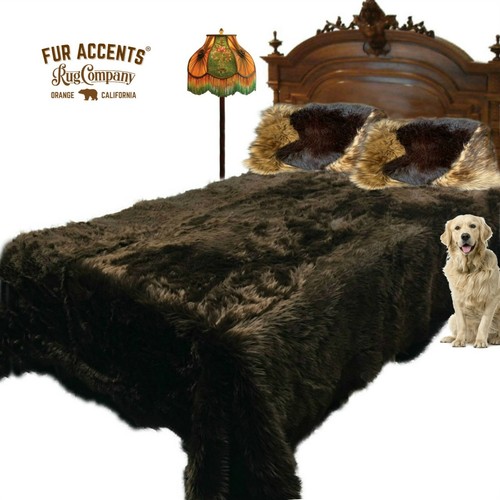 Plush faux fur bedspread - plush,