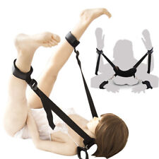 Bondage Bed Thigh Leg Bondage Neck Collar to Handcuffs Posture Sling BDSM
