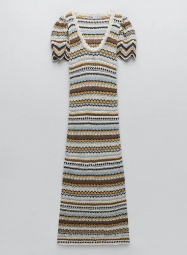 Zara midi long knit striped - zara,
