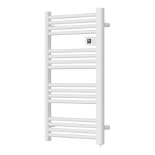 Flomasta Electric Towel Rail Radiator White Flat Bathroom Warmer (H)96x(W)54cm