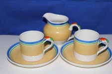 BOOTHS SILICON CHINA - TWO ART DECO COFFEE CANS & CREAMER