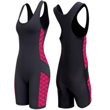 Ladies Boyleg Swimsuit Swimming Costume Long Leg Pool Beach Home Womens Swimsuit