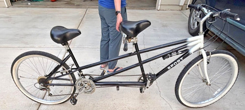 Tandem bicycle black - bicycle, and