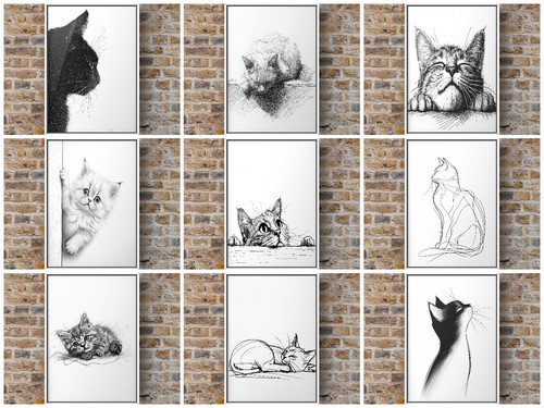 Minimalist cat print size - minimalist,
