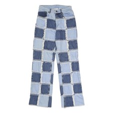 RAGGED JEANS Womens Jeans Blue Patchwork Regular Fit Denim Woven W26 L30