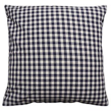 Large 22" Gingham Check Cushion Cover Navy | 100% Cotton | Woven | 55x55cm