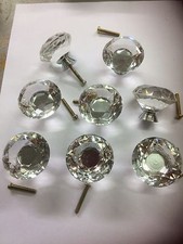 8x Shabby Chic Glass Handles