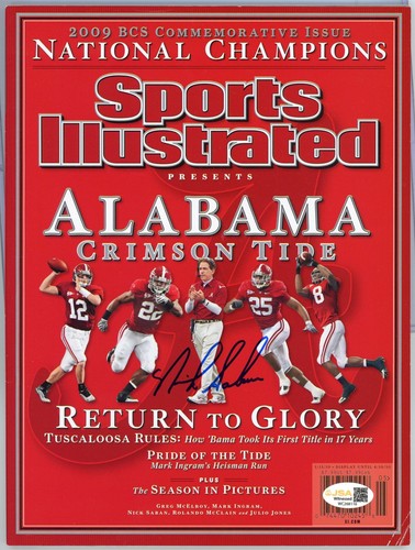 Nick saban signed auto alabama - nick,