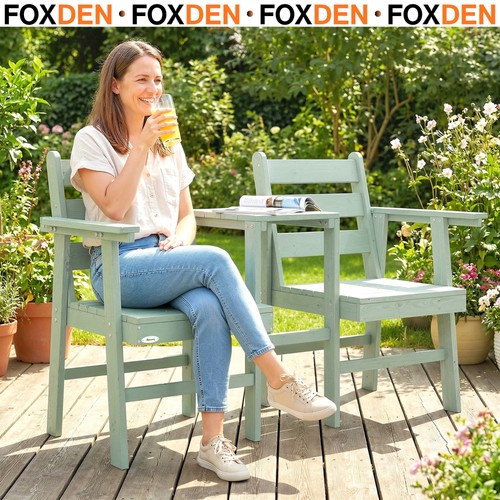 Garden loveseat built table - loveseat,