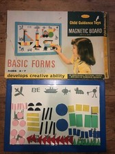 Vintage Playcraft Magnetic Board M.9855 Basic Forms Child Guidance Toys Age 3-7