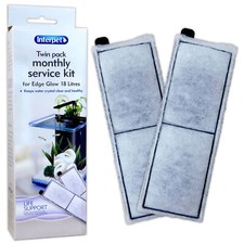 INTERPET EDGE GLOW SERVICE KIT MONTHLY FILTER MEDIA CARBON WATER AQUARIUM TANK
