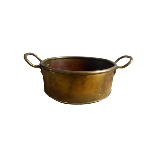 Vintage brass planter - pan, twin