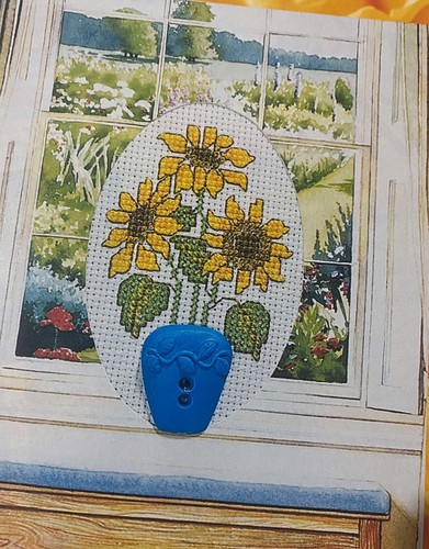 Sunflower card cross stitch - sunflower,