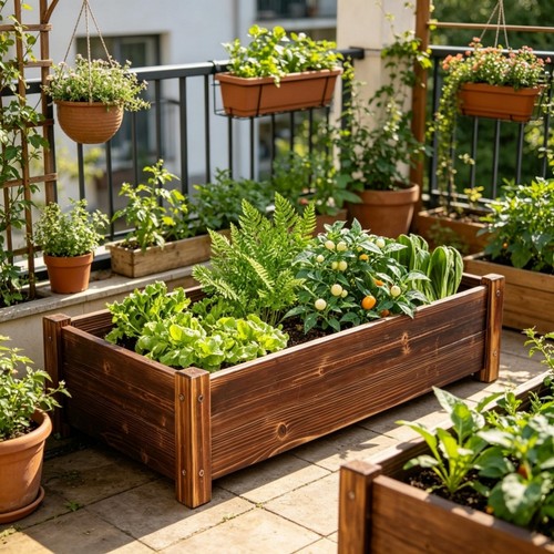 Wooden planters garden - wooden,