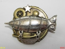 Steampunk badge brooch planets