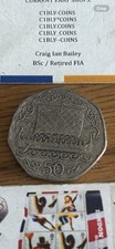 OLD STYLE LARGE ISLE OF MAN VIKIING LONGSHIP 1980 50p COIN CIRCULATED CONDITION