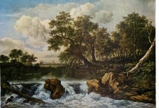 c17826 Jacob van Ruisdael Waterfall  art painting postcard