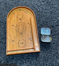 Retro Miniature Bagatelle Tabletop Game, Wooden Pinball With Ball Bearings