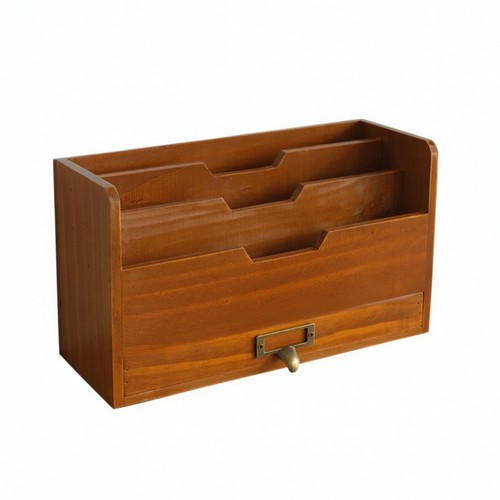 Wooden desk organizer - wooden,