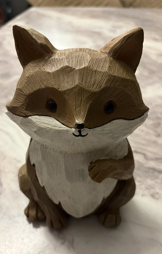 Fox resin figurine wood - figurine,,