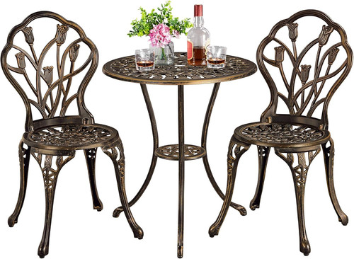 3pc bistro set metal garden - 3pc,