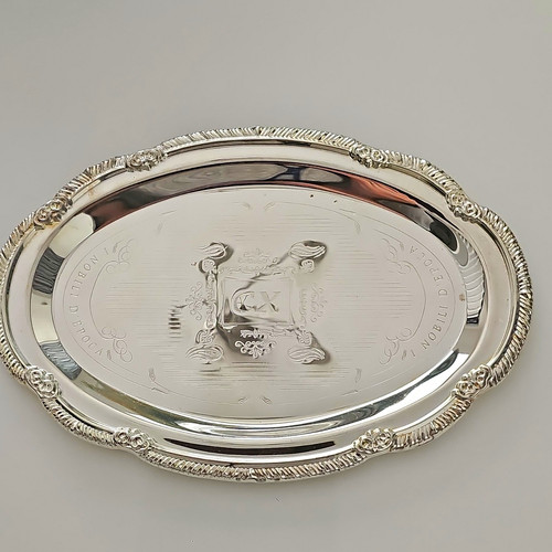 Oval silver plate serving - oval,