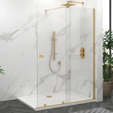 Brushed Brass Walk In Wet Room