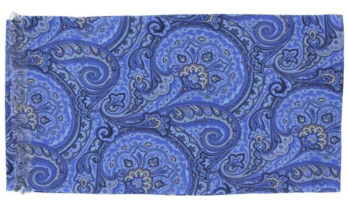 Blue paisley silk - silk, scarf