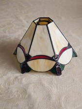 Amazing Tiffany Style Table Lamp shade Antique Handcraft Hexagonal Stained Glass