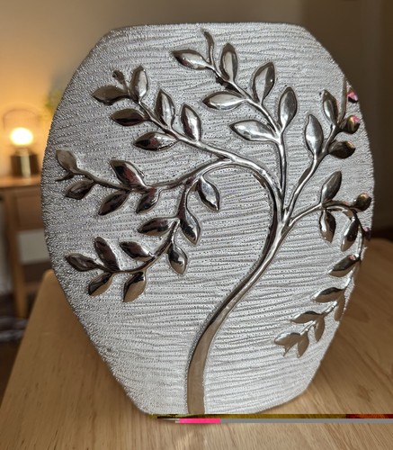 Tree life silver oval - of, vase