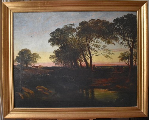 Farmstead sunset 19thc - at,
