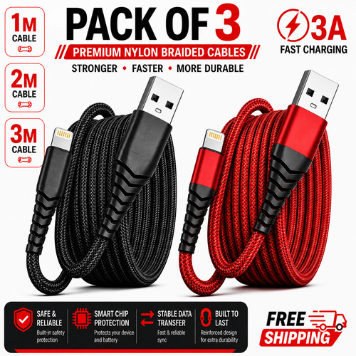 Heavy duty braided long - heavy, usb