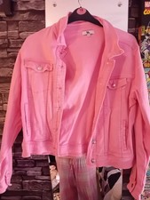 Ladies Pink Denim Jacket Size 16 Worn Once