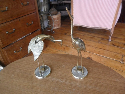 Vintage brass crane stork - vintage,