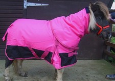 100g TURNOUT RUG 3'0" MINI SHETLAND PONY HOT PINK 1200D WITH SEPARATE NECK