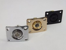 Rectangular JACK PLATE & SOCKET for LP Tele Style Guitar - Chrome Black or Gold